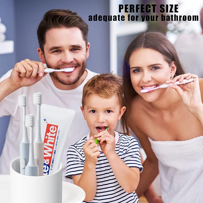 Minimalist White Bathroom Tumbler Set